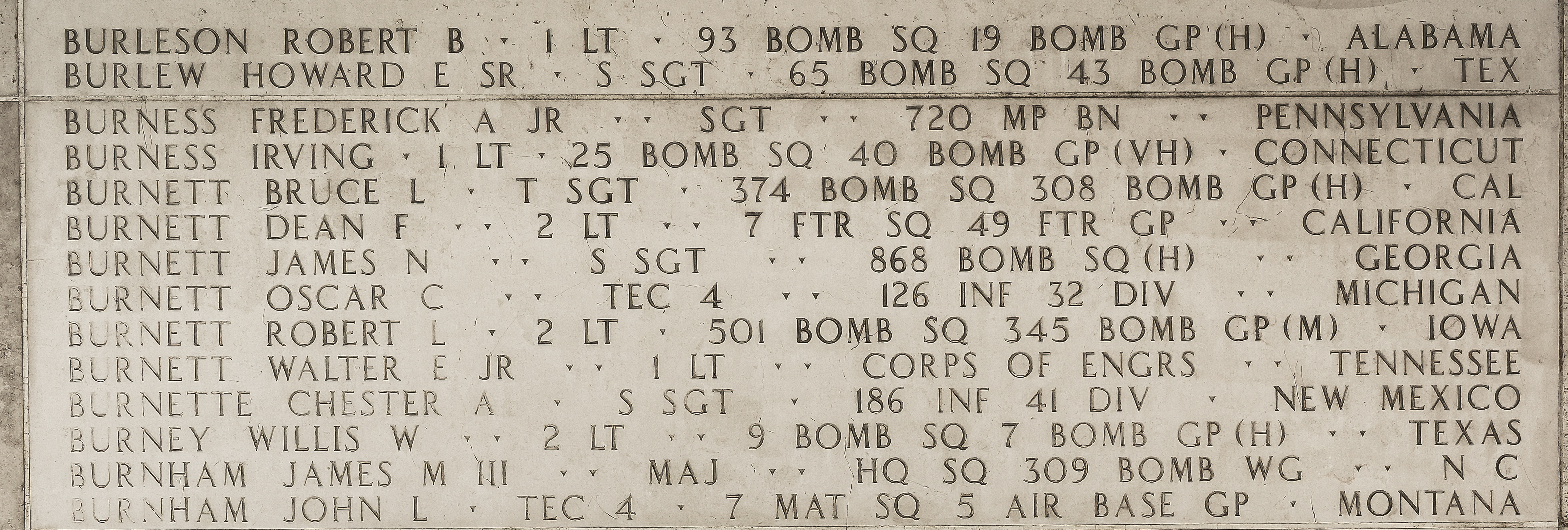 Chester A. Burnette, Staff Sergeant